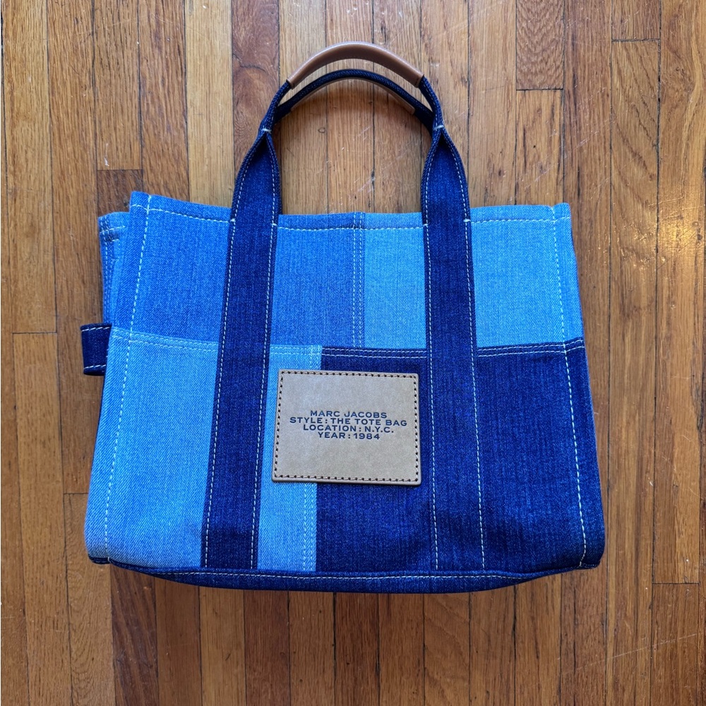 Marc Jacobs Blue Denim Patchwork Tote Bag - Picture 2 of 9